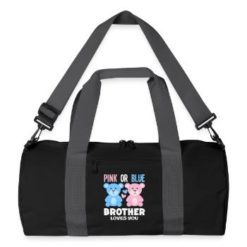 Pink Oder Blau Bruder Liebt Dich - Recycelte Duffel Bag - Schwarz/Graphitgrau - Vorne