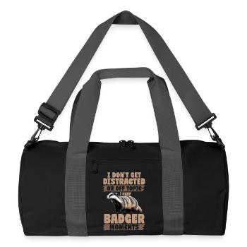 Funny Animal Badger - Recycled Duffel Bag - black/graphite grey - Front