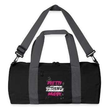 Pretty Strong Muddy Schlammlauf Mud Run Muddy Race - Recycelte Duffel Bag - Schwarz/Graphitgrau - Vorne