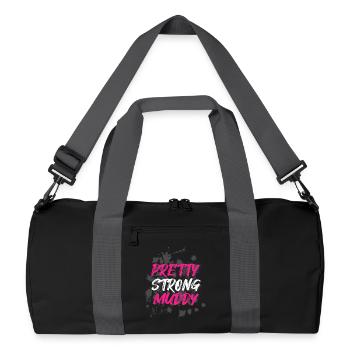 Pretty Strong Muddy Schlammlauf Mud Run Muddy Race - Recycelte Duffel Bag - Schwarz/Graphitgrau - Vorne