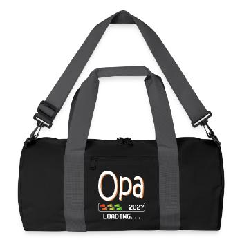 Werdender Opa 2027 loading zukünftiger Großvater - Recycelte Duffel Bag - Schwarz/Graphitgrau - Vorne