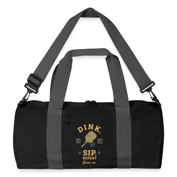 Pickleball-lustiger Pickleball-Pickleball - Recycelte Duffel Bag - Schwarz/Graphitgrau - Vorne