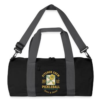 Pickleball Funny Player Kitchen Crew Serve And - Recycled Duffel Bag - black/graphite grey - Front