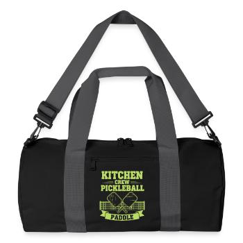 Pickleball Kitchen Crew Paddle lustige Spieler-Gurke - Recycelte Duffel Bag - Schwarz/Graphitgrau - Vorne