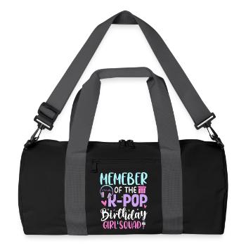 Member Of The K Pop Birthday Girl - Recycelte Duffel Bag - Schwarz/Graphitgrau - Vorne