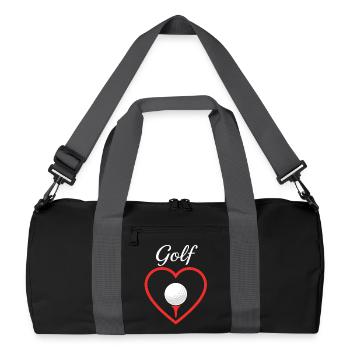 Golf Herz Liebe Golfsport - Recycelte Duffel Bag - Schwarz/Graphitgrau - Vorne