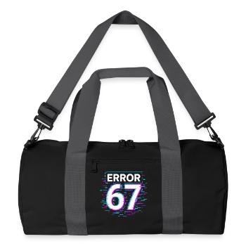 Idée de cadeau Error 67 Six Seven Glitch Cyber Meme - Sac de sport recyclé - noir/gris graphite - Devant