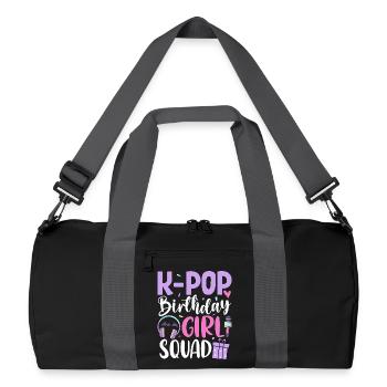 K Pop Birthday Girl Squad - Recycelte Duffel Bag - Schwarz/Graphitgrau - Vorne