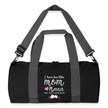 Carte fleurie pour l’idée cadeau de Maman Nana - Sac de sport recyclé - noir/gris graphite - Devant