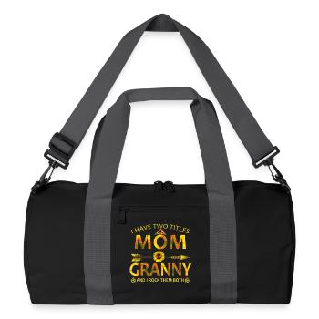 Chemise fleurie de tournesol maman et grand-mère - Sac de sport recyclé - noir/gris graphite - Devant