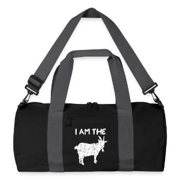 Ich bin die GOAT-Silhouette - Recycelte Duffel Bag - Schwarz/Graphitgrau - Vorne