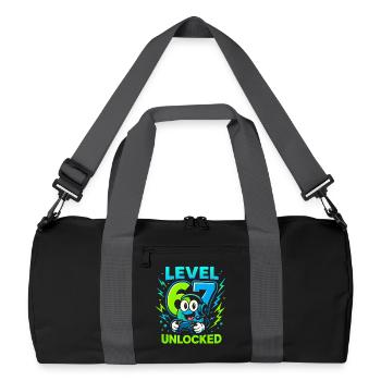Level 67 Unlocked Six Seven Italian Brainrot Gamer - Recycled Duffel Bag - black/graphite grey - Front