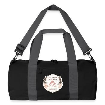 Für immer Mama Blumenmotiv voller Liebe - Recycelte Duffel Bag - Schwarz/Graphitgrau - Vorne