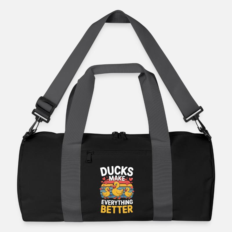 Ducks Make Everything Better Funny Ducks - Recycled Duffel Bag - black/graphite grey