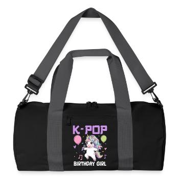 K Pop Birthday Girl - Recycled Duffel Bag - black/graphite grey - Front