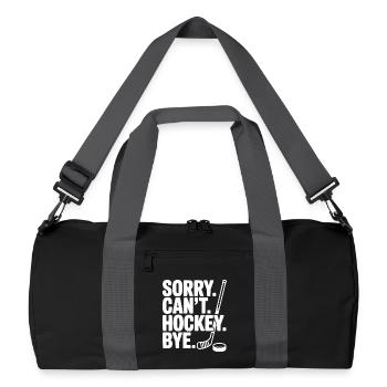Entschuldigung. Geht nicht. Eishockey. Tschüss. - Recycelte Duffel Bag - Schwarz/Graphitgrau - Vorne