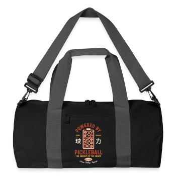Les joueurs de pickleball adorent les raquettes sur le terrain de pickleball - Sac de sport recyclé - noir/gris graphite - Devant