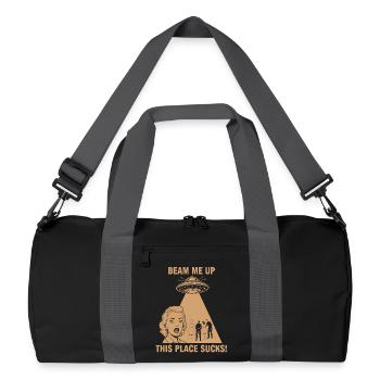 Téléporte-moi – Scène OVNI rétro - Sac de sport recyclé - noir/gris graphite - Devant