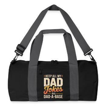Dad Jokes in the Dad-A-Base - Recycled Duffel Bag - black/graphite grey - Front