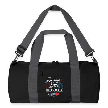 Baby Shower July Dad-to-be - Recycled Duffel Bag - black/graphite grey - Front