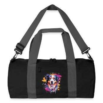 Art coloré de chien berger australien - Sac de sport recyclé - noir/gris graphite - Devant