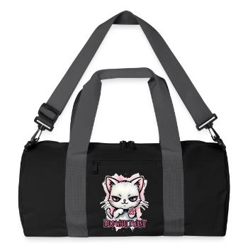 Freche Katze I Do What I Want - Recycelte Duffel Bag - Schwarz/Graphitgrau - Vorne