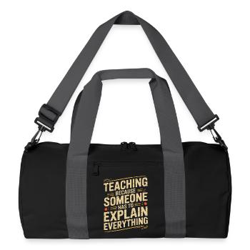 Elementary Teacher Teaching Because School Tutor - Recycled Duffel Bag - black/graphite grey - Front