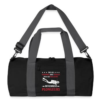 Plongeur Humour Tous les Hommes Sont Égaux Plongée - Sac de sport recyclé - noir/gris graphite - Devant