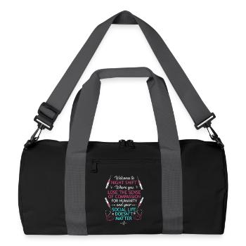Infirmier de nuit Infirmier Infirmier Hôpital - Sac de sport recyclé - noir/gris graphite - Devant