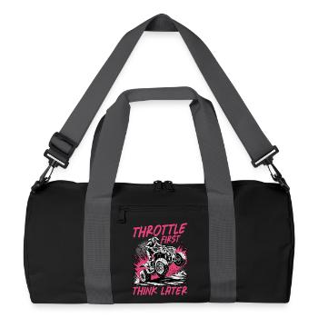 Quad ATV Woman Girl Four Wheeler - Recycelte Duffel Bag - Schwarz/Graphitgrau - Vorne