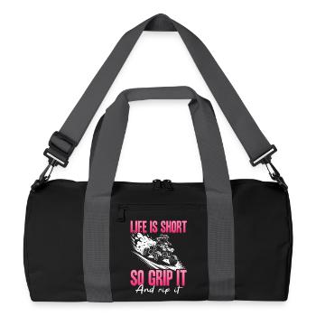 Quad ATV Woman Girl Four Wheeler - Recycelte Duffel Bag - Schwarz/Graphitgrau - Vorne