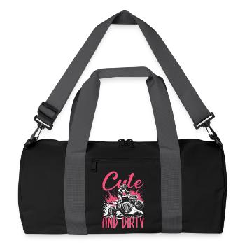 Quad ATV Woman Girl Four Wheeler - Recycelte Duffel Bag - Schwarz/Graphitgrau - Vorne