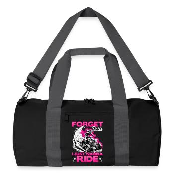 Quad ATV Woman Girl Four Wheeler - Recycelte Duffel Bag - Schwarz/Graphitgrau - Vorne