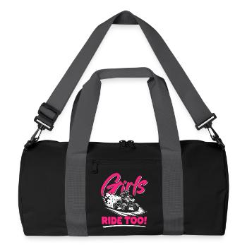 Quad ATV Woman Girl Four Wheeler - Recycelte Duffel Bag - Schwarz/Graphitgrau - Vorne