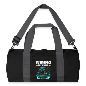 Électricien, technicien en électronique, électricien - Sac de sport recyclé - noir/gris graphite - Devant