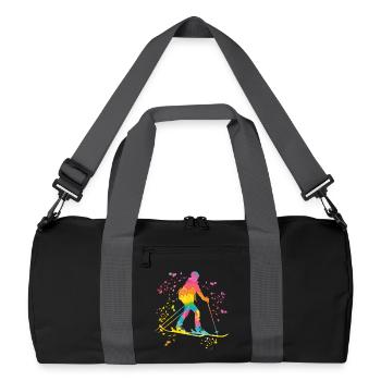 Alpiner Skifahrer Wintersport Skitouren - Recycelte Duffel Bag - Schwarz/Graphitgrau - Vorne