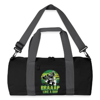 Quad ATV Boy Men Four Wheeler - Recycelte Duffel Bag - Schwarz/Graphitgrau - Vorne