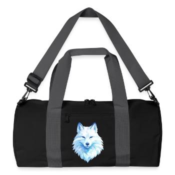 Polygon Wolf Eis Blau– Modern Art - Recycled Duffel Bag - black/graphite grey - Front