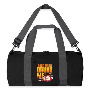Abstinence antialcoolique terminée avec moi ivre - Sac de sport recyclé - noir/gris graphite - Devant