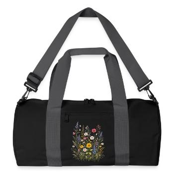Wildflowers Flowers Flowers Natural Botanical Garden - Recycled Duffel Bag - black/graphite grey - Front