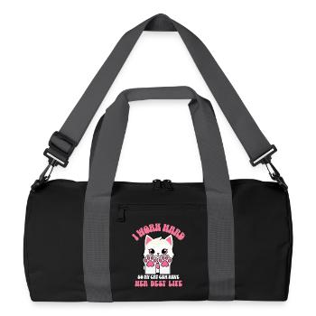 I Work Hard so My cat can Have a Better Life - Recycled Duffel Bag - black/graphite grey - Front