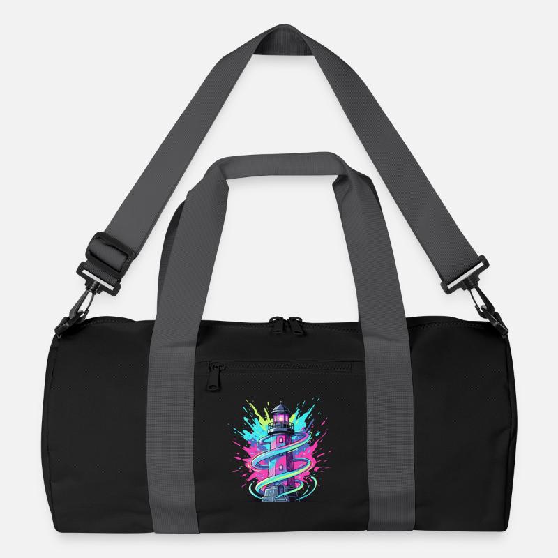 Neonwirbel Leuchtturm Recycelte Duffel Bag