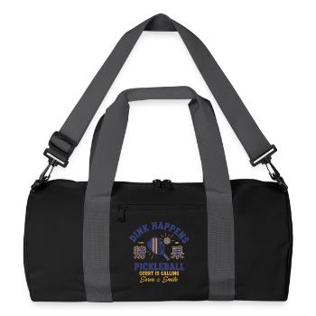 Pickleball Funny Player Dink Happens Love - Recycled Duffel Bag - black/graphite grey - Front