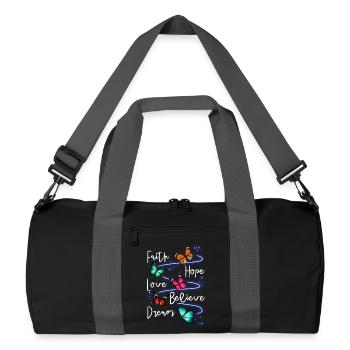 Jardin inspirant des papillons monarques - Sac de sport recyclé - noir/gris graphite - Devant