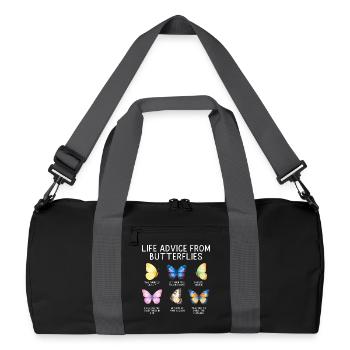 Jardin inspirant des papillons monarques - Sac de sport recyclé - noir/gris graphite - Devant