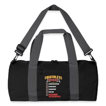 Triathlet Checkliste Motiv - Recycelte Duffel Bag - Schwarz/Graphitgrau - Vorne
