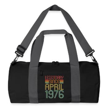 Legendary since April 1976, Retro, Birthday - Recycled Duffel Bag - black/graphite grey - Front