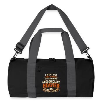 Schwerer zurück | Geologie Steinsammler - Recycelte Duffel Bag - Schwarz/Graphitgrau - Vorne