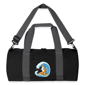 Chat surfeur sur la vague de pizza - Sac de sport recyclé - noir/gris graphite - Devant