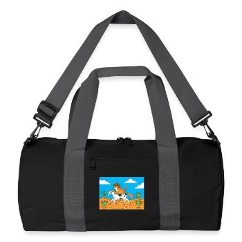 Katz-Cowboy im Wüstenritt - Recycelte Duffel Bag - Schwarz/Graphitgrau - Vorne